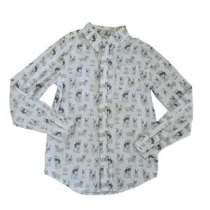 Janie And Jack Dog Print Long Sleeve Button-up Shirt